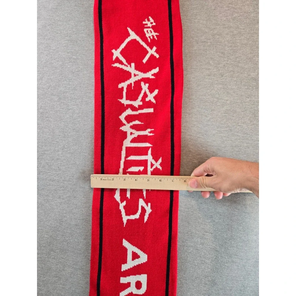 The Casualties Scarf Red Army NYC Punx Unisex OS Red Skull Punk Rock Band Knit
